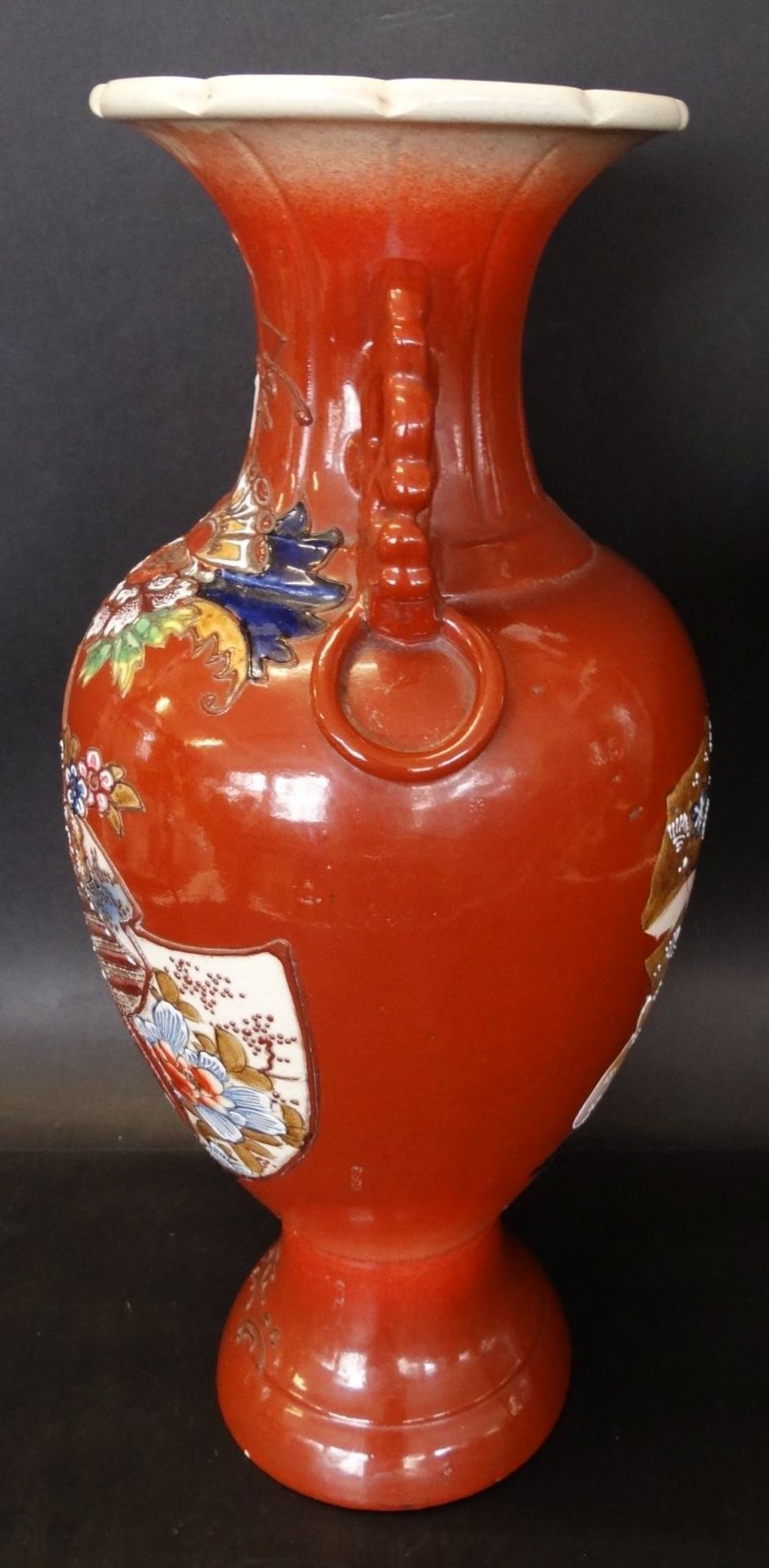 grosse China-Vase, handbemalt, H-45 cm, - Bild 4 aus 8