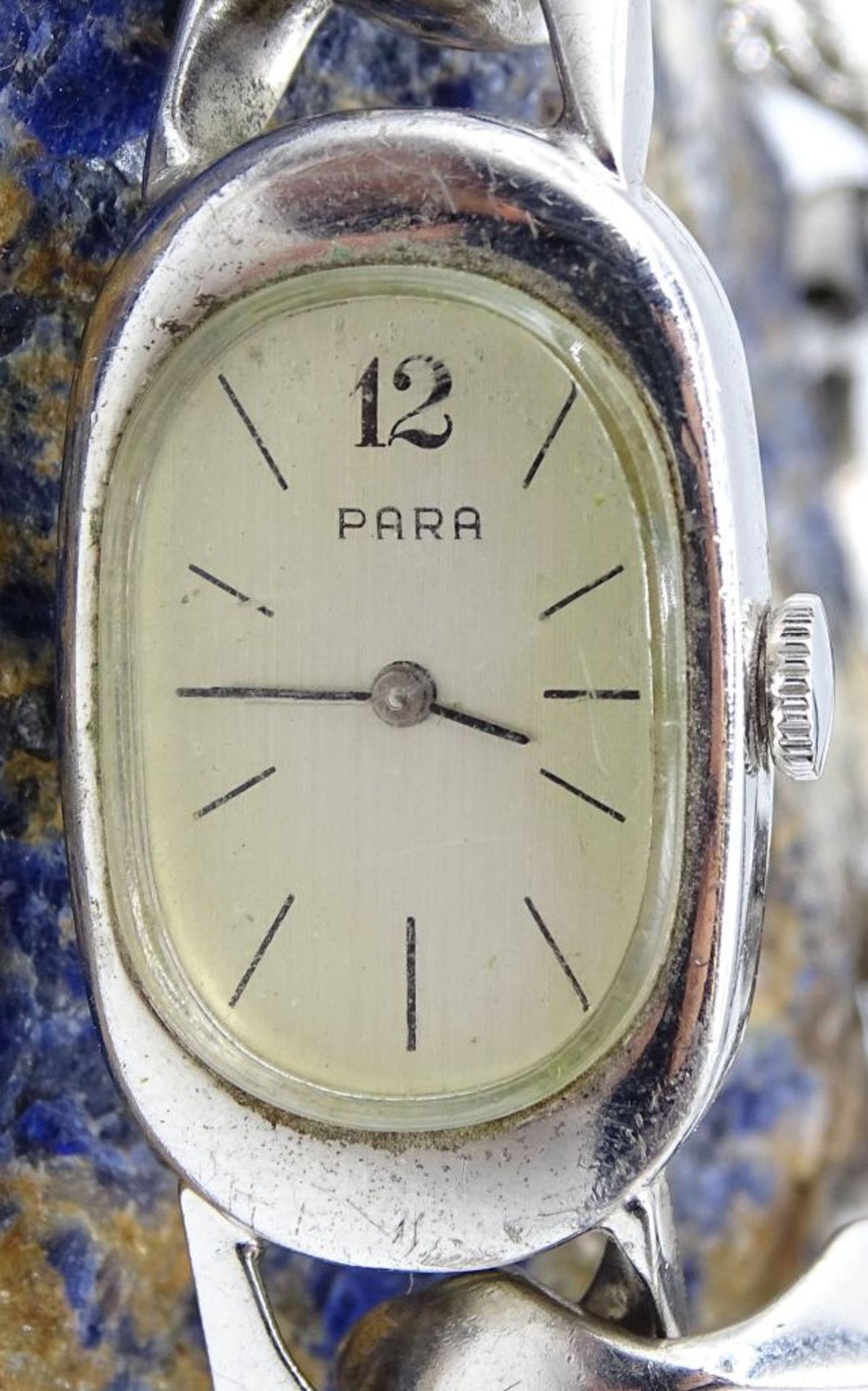 *HAU "Para",Silber 835,Handaufzug,Werk steht,Bandbreite 1,3cm, 54,5gr. - Bild 2 aus 4