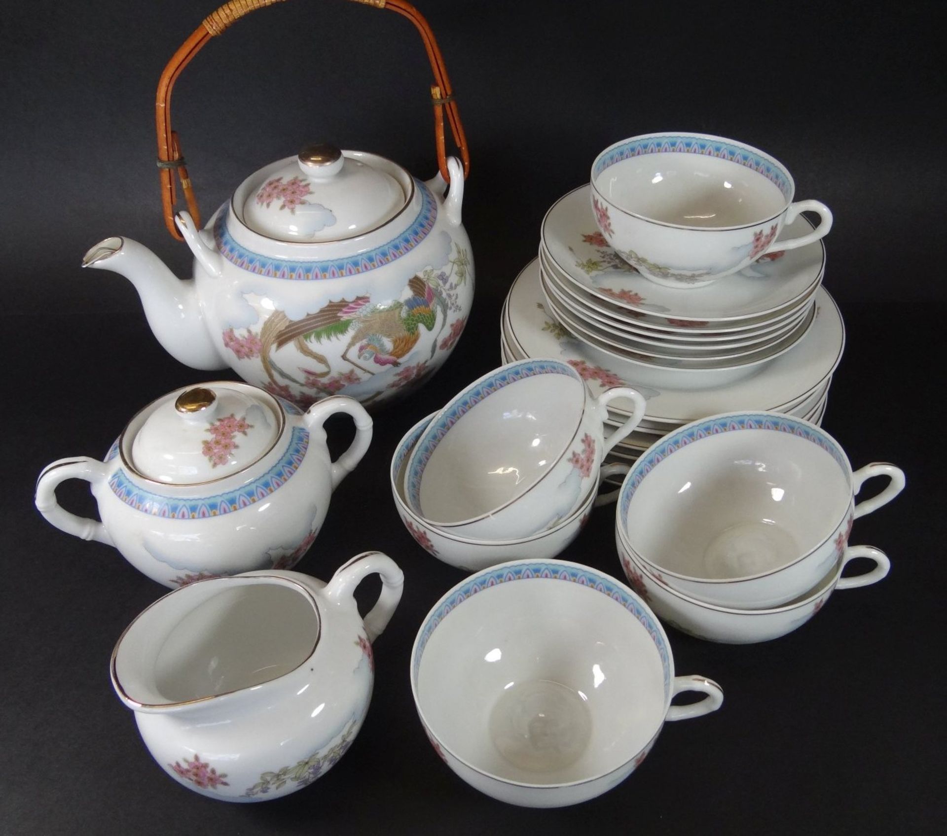 Teeservice, Japan, in Boden Lithophanie, 21 Teile, 1x Tasse mit feinen Riss - Bild 2 aus 6