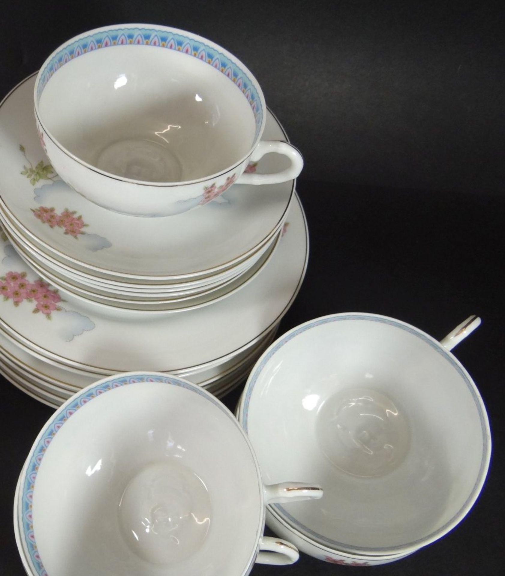 Teeservice, Japan, in Boden Lithophanie, 21 Teile, 1x Tasse mit feinen Riss - Bild 6 aus 6