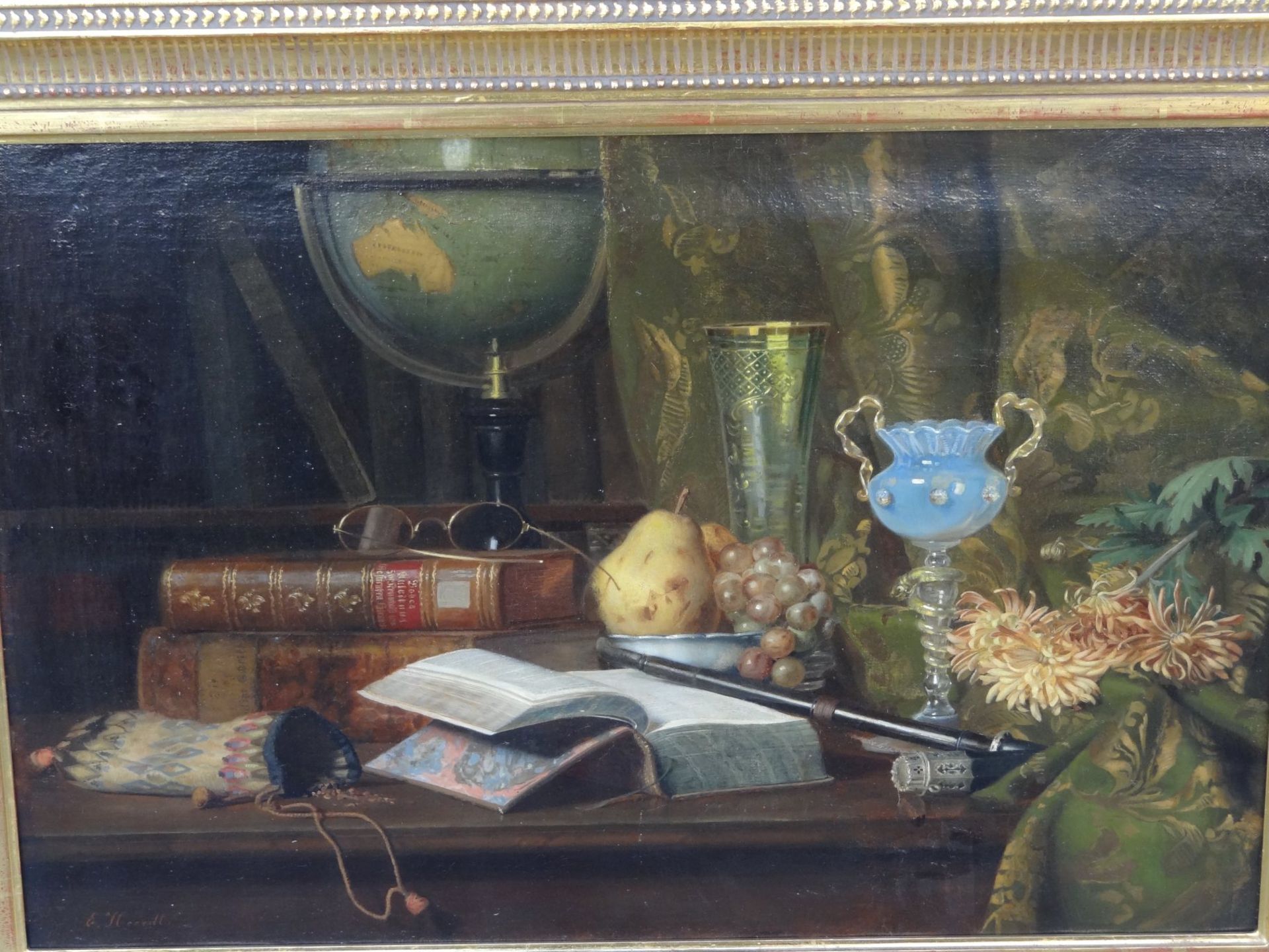 Emma HEERDT (1849-?) Stilleben mit Büchern" Öl/Leinen, 47x69 cm, gerahmt, RG 82x84