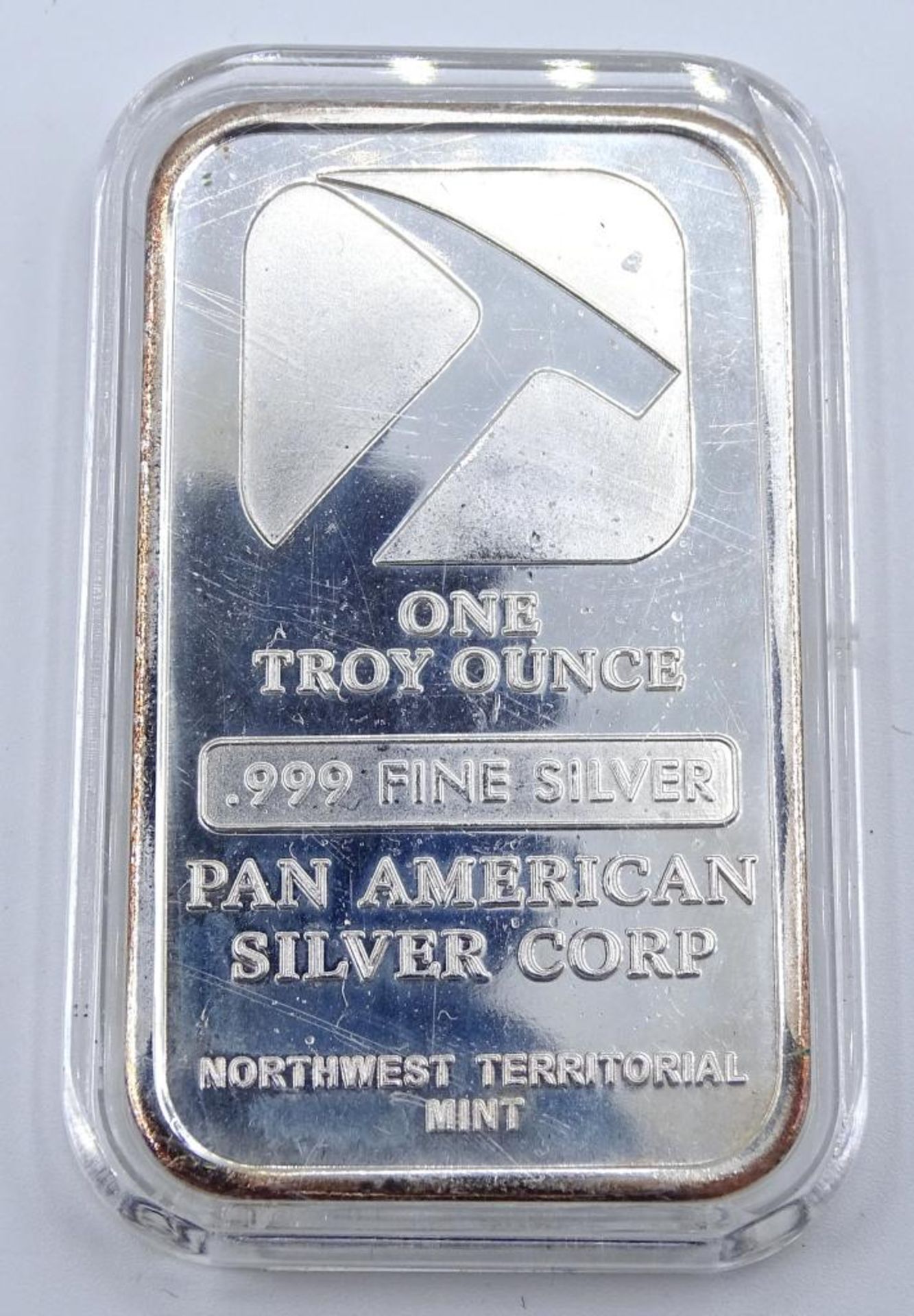 1 Oz Barren Silber 999/000,Pan American Silver Corp,in Kapsel,50x29mm