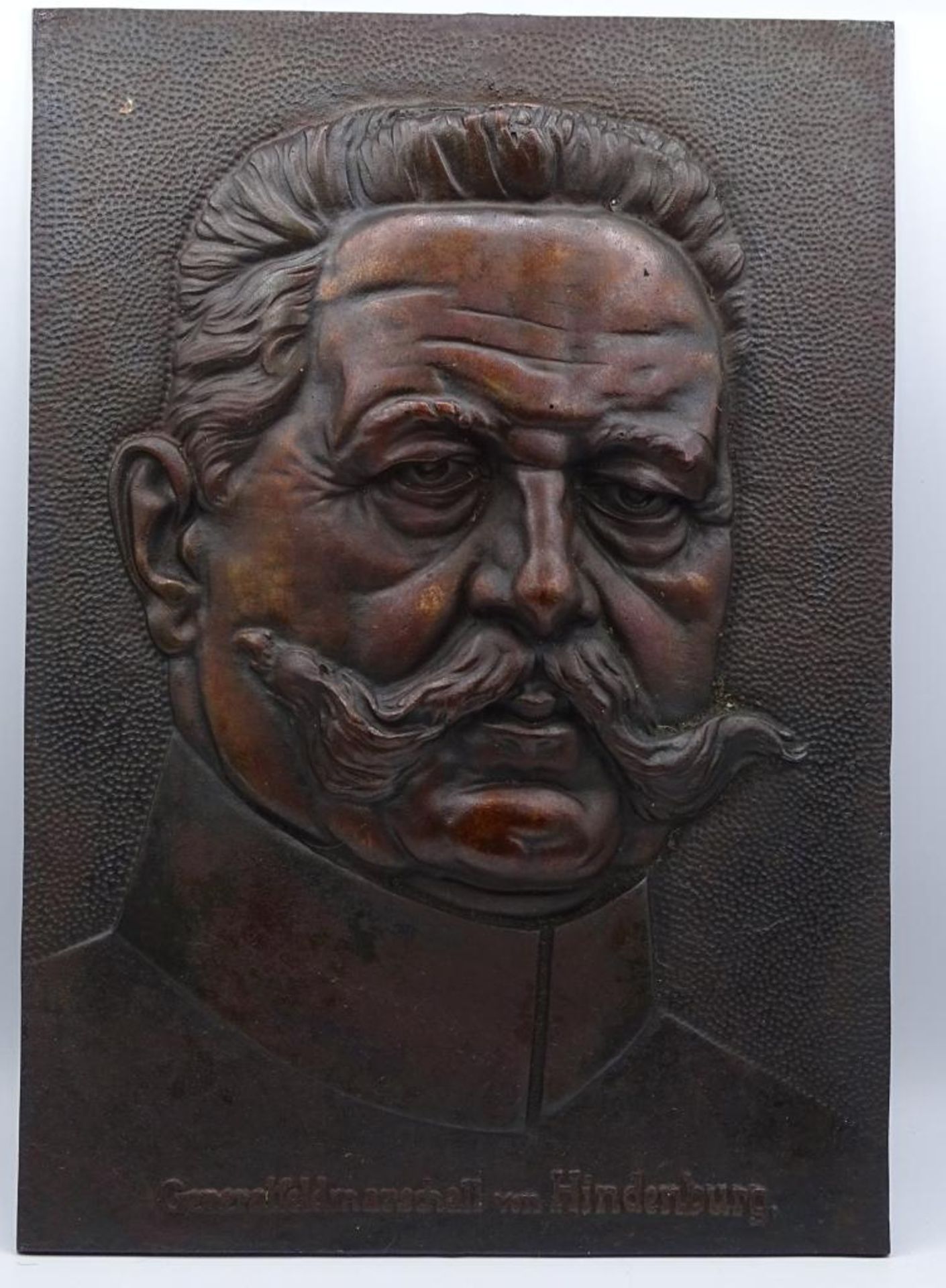 Große schwere Plakette "Generalfeldmarschall von Hindenburg", 39,5x27,5c