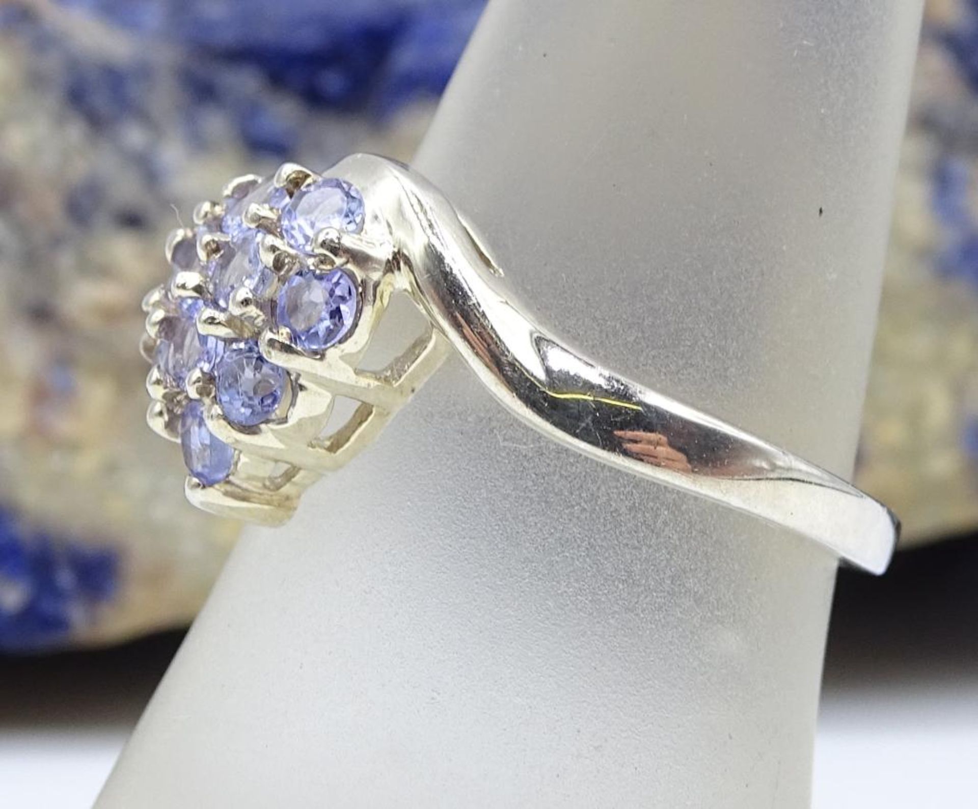 * 925er Silber Ring,wohl mit Tansaniten, 2,72gr., RG 55 - Image 3 of 3