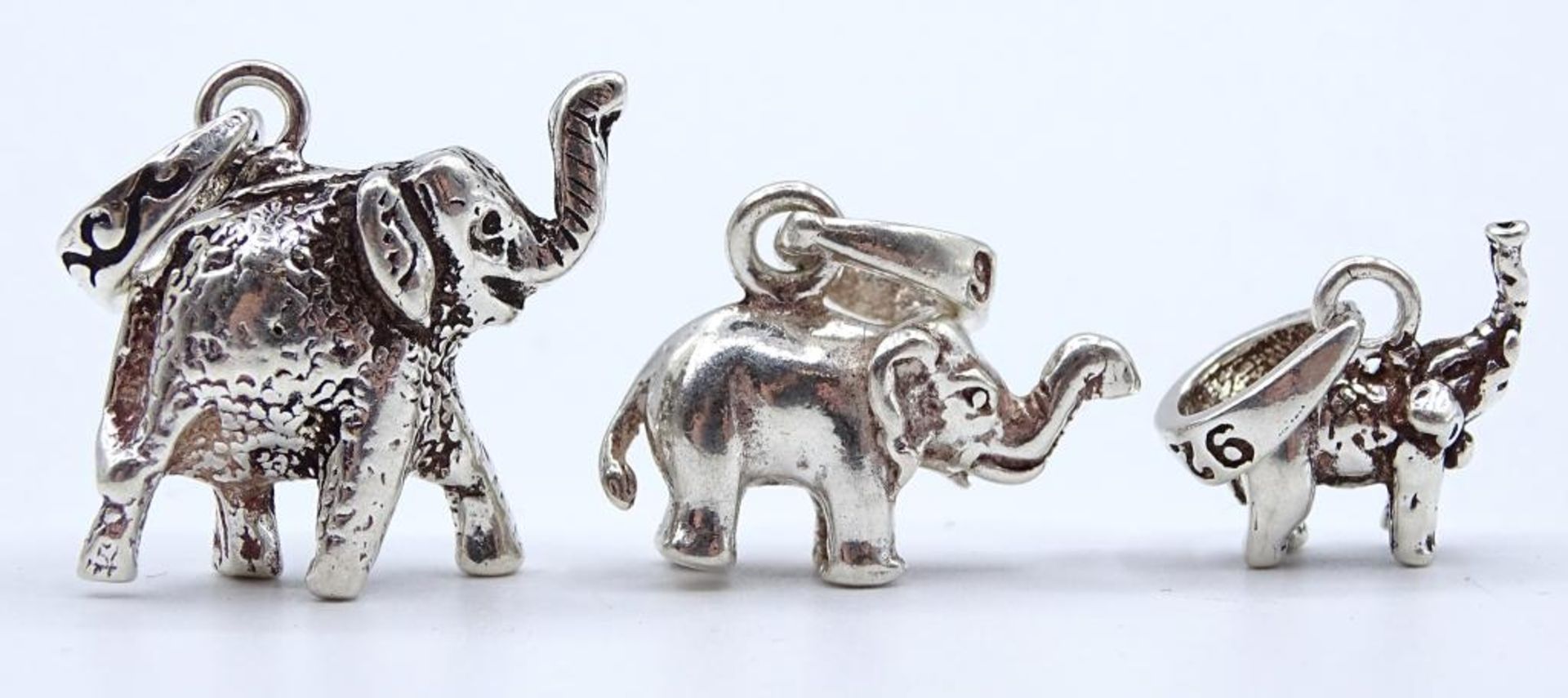 * 3 Elefanten Anhänger in 925er Silber,ges.Gew.19,6gr.H-7-16m
