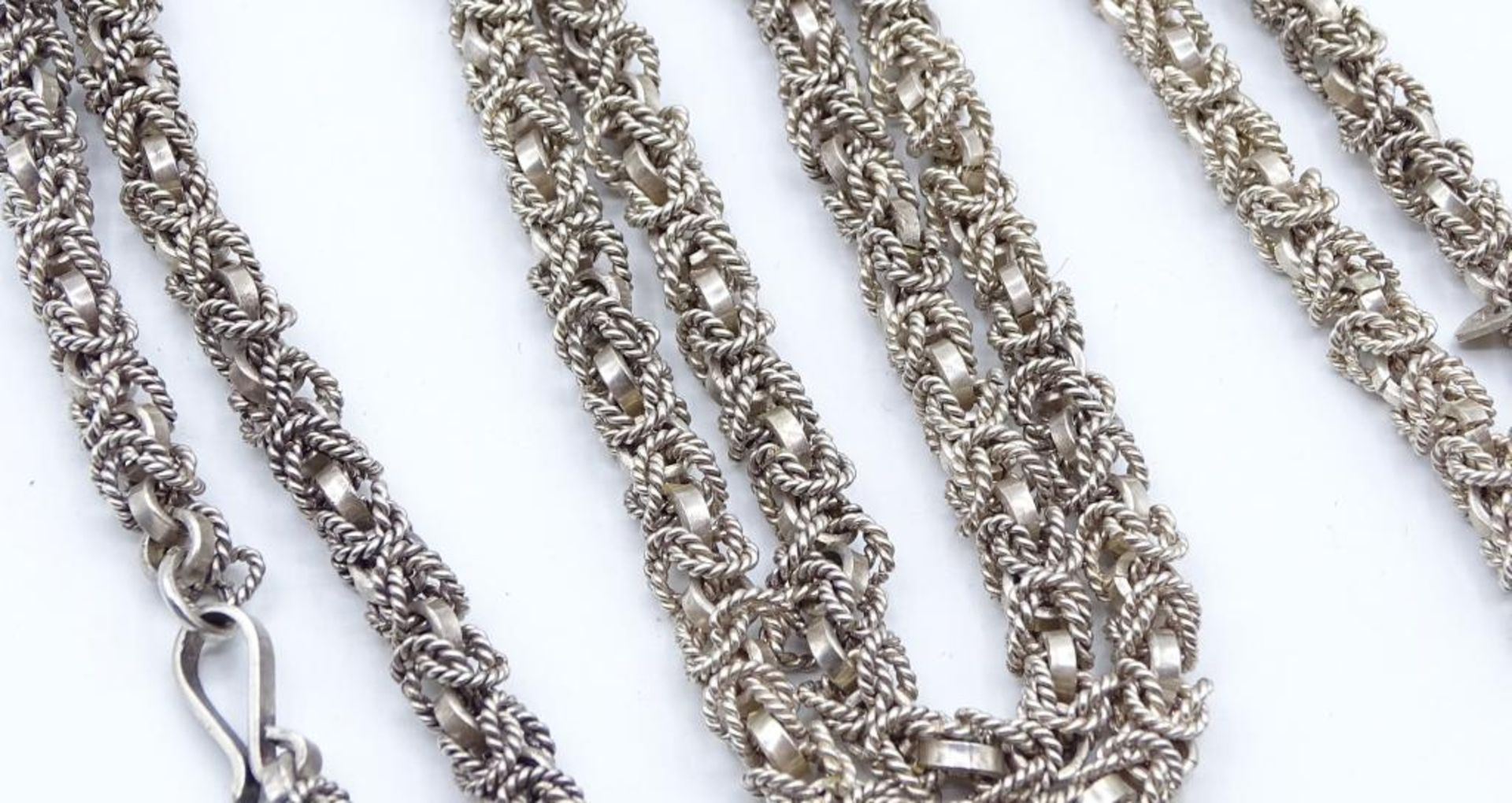 *Lange schwere Halskette,Silber (gepr.),ca.L-91cm,b-5,3mm, 75,5gr. - Bild 2 aus 2
