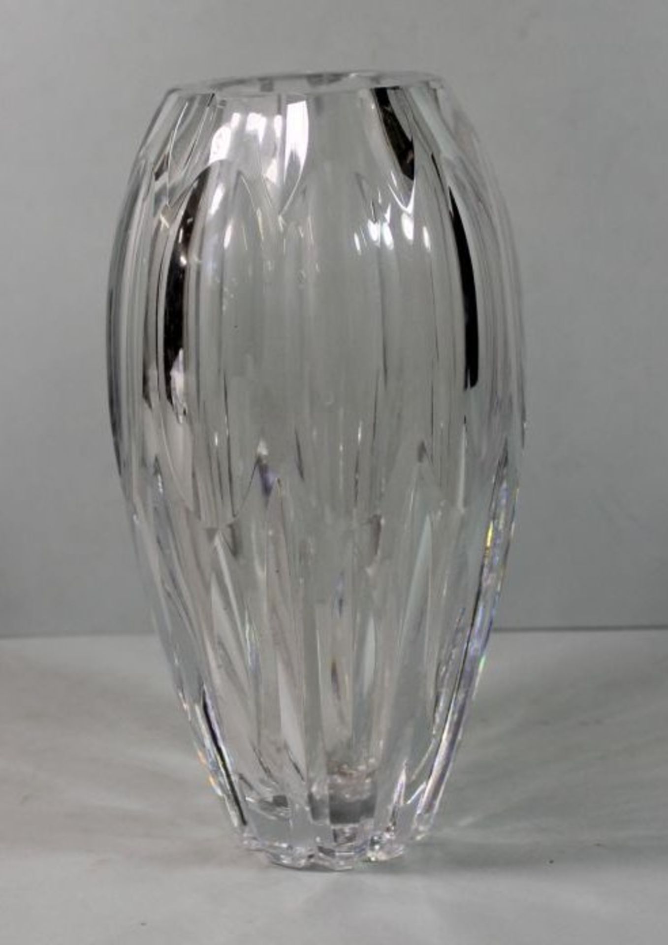 Vase, Kristall, beschliffen, H-23cm.