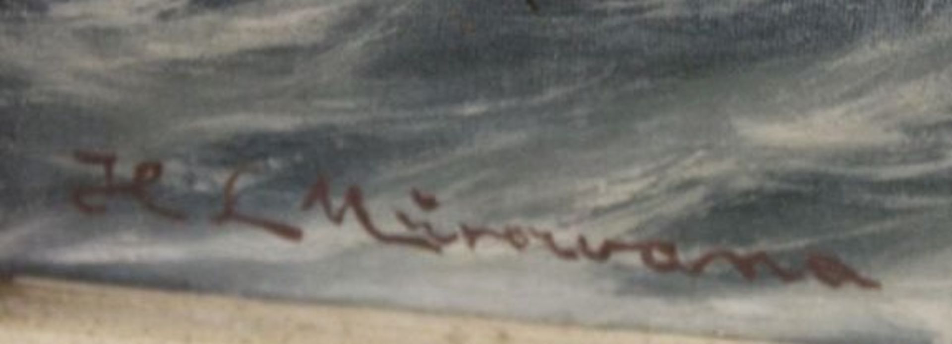 H L Murowana "Seestück", Öl/Leinwand, gerahmt, RG 73 x 93cm, leicht restaurierungs bedürftig - Bild 2 aus 3