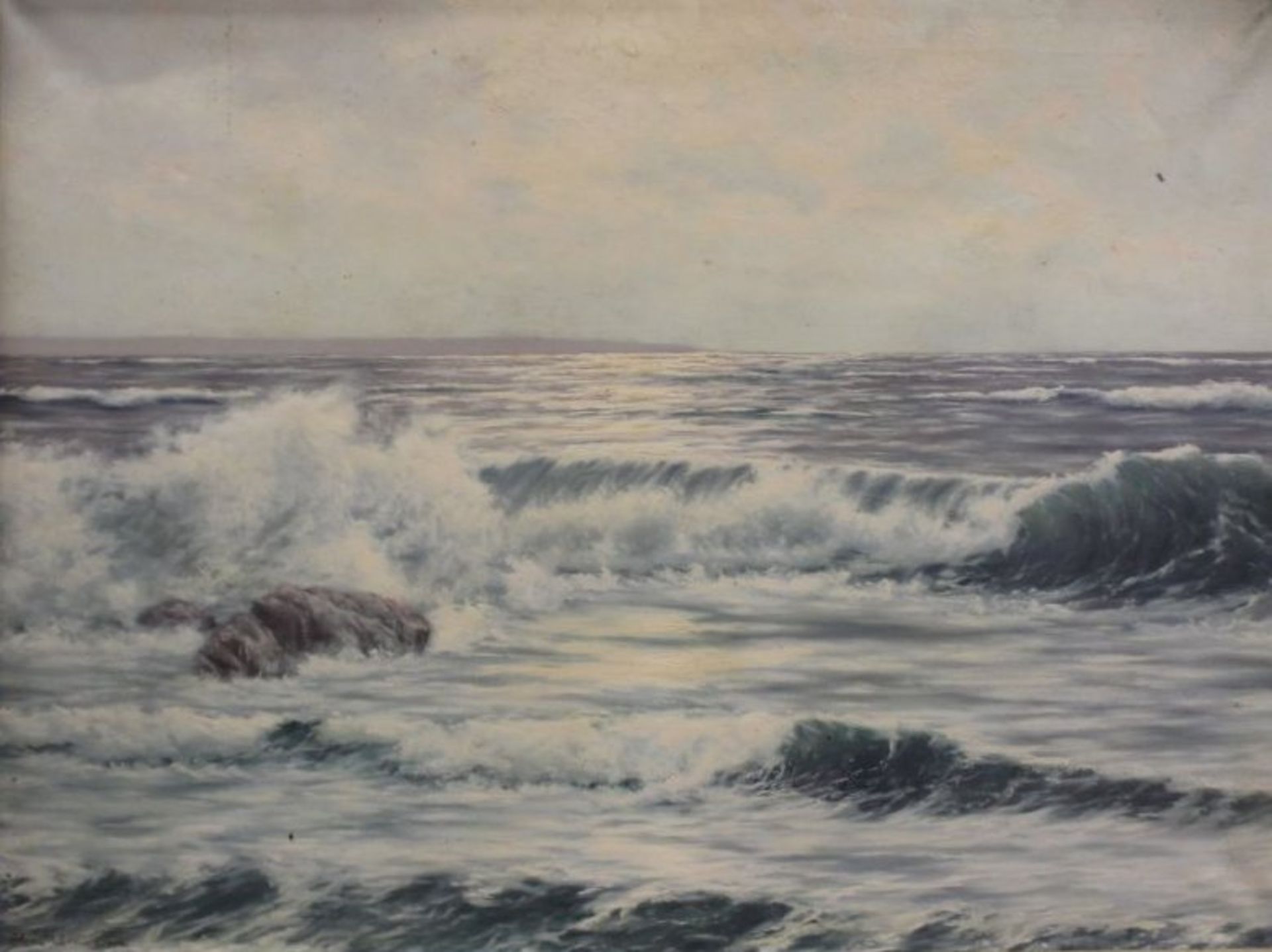 H L Murowana "Seestück", Öl/Leinwand, gerahmt, RG 73 x 93cm, leicht restaurierungs bedürftig