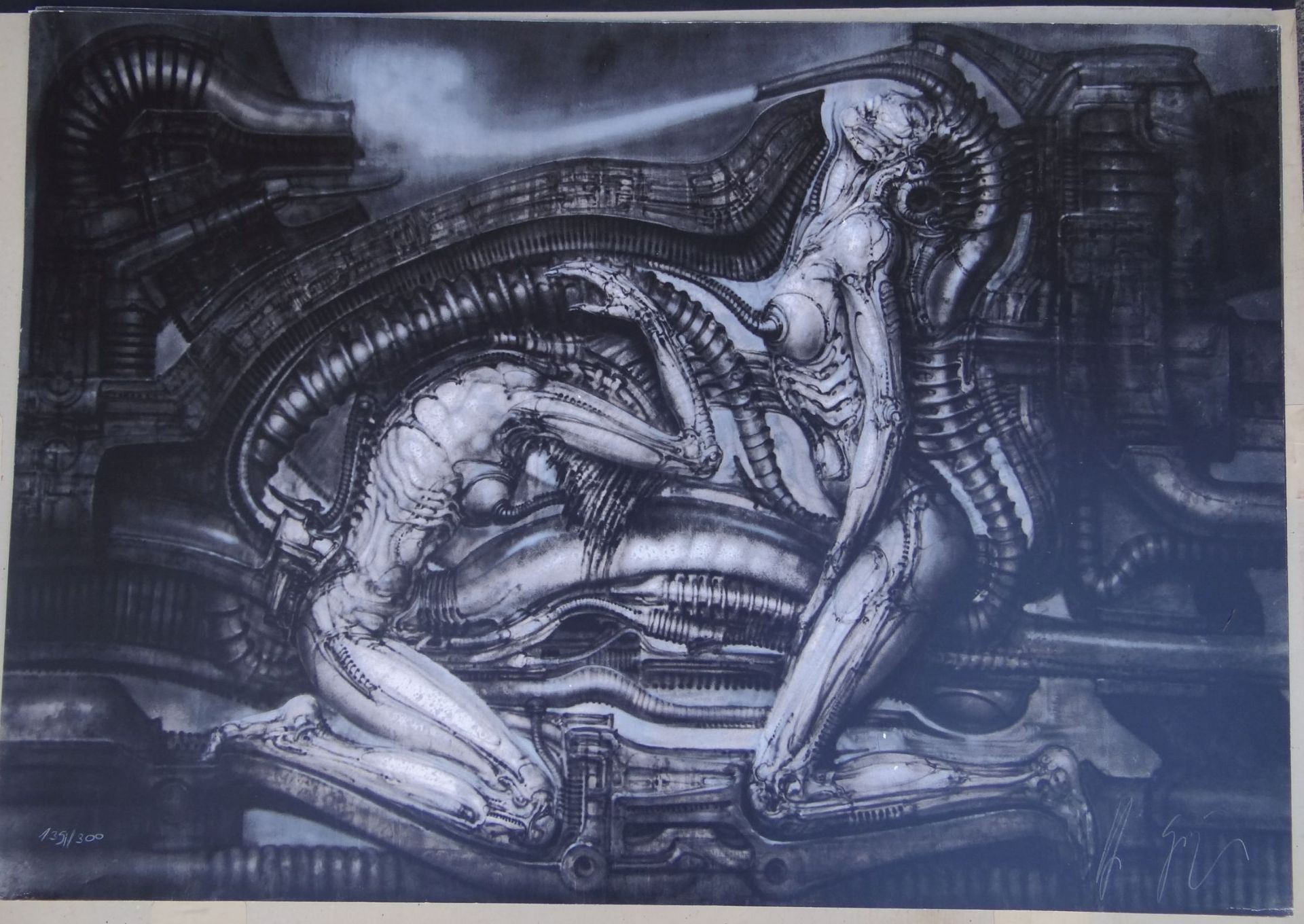 *H.R. GIGER (1940-2014), "Erotomechanics."Serigraphie, Nr.139/300, BG 70x100 cm