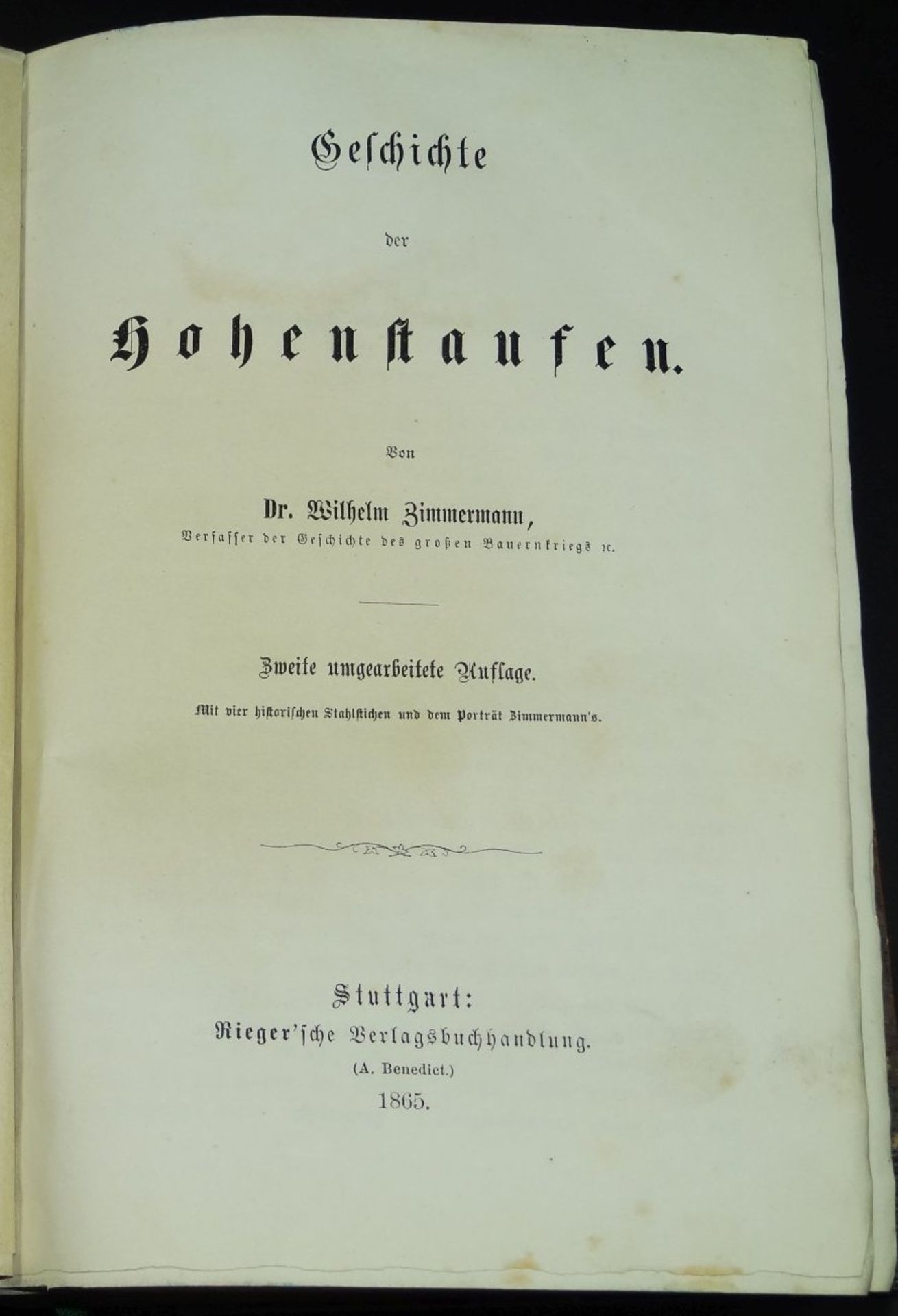 "Geschichte der Hohenstaufen" 1865 mit 4 Stahlstichen,2.Auflage, guter Zustand - Bild 2 aus 6