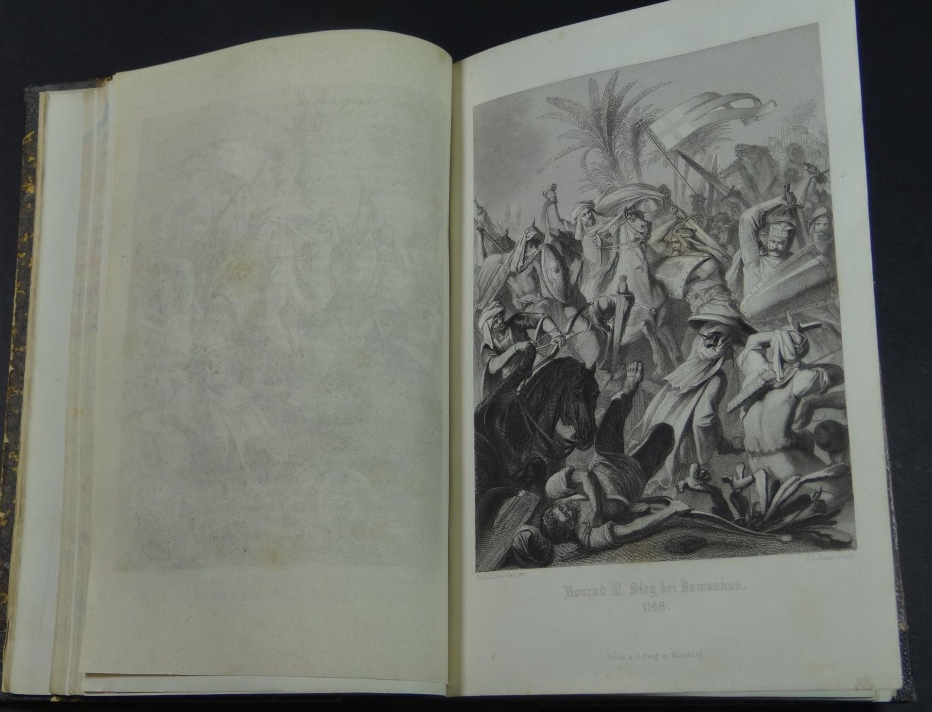 "Geschichte der Hohenstaufen" 1865 mit 4 Stahlstichen,2.Auflage, guter Zustand - Bild 4 aus 6