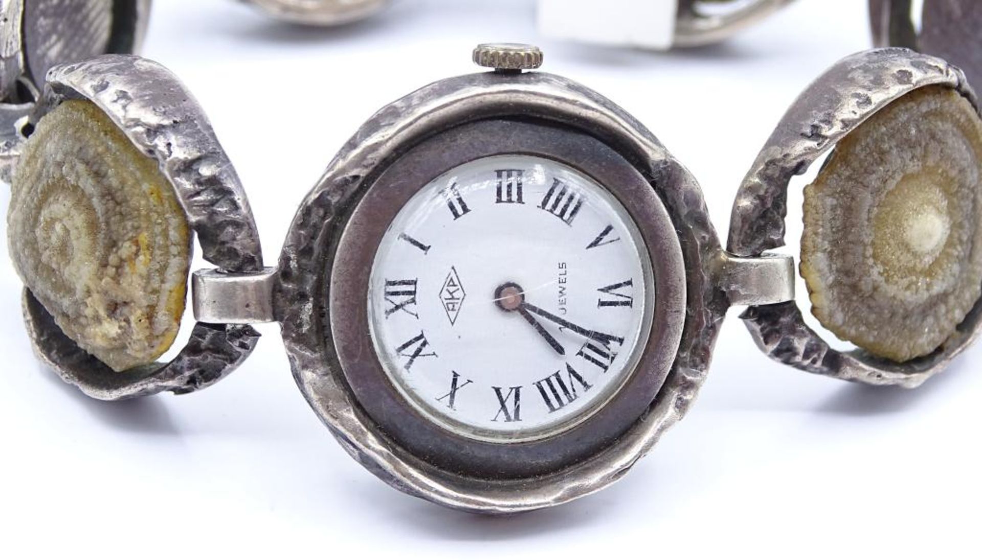 Armbanduhr "AKP",Silber, mit Steinen,L- 20cm, 67,4gr.OHNE ETIKETT - Bild 2 aus 5