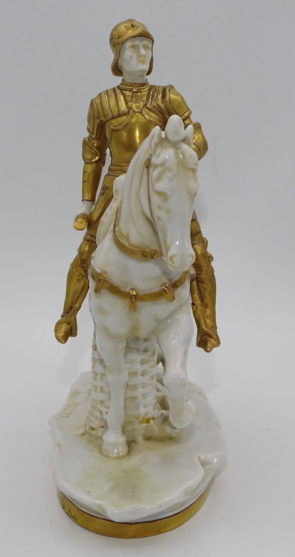 Reiterstandbild des Bartolomeo Colleoni, Venedig, weiss mit Gold, nur Nummer, H-16 cm, L-14 cm - Bild 2 aus 7