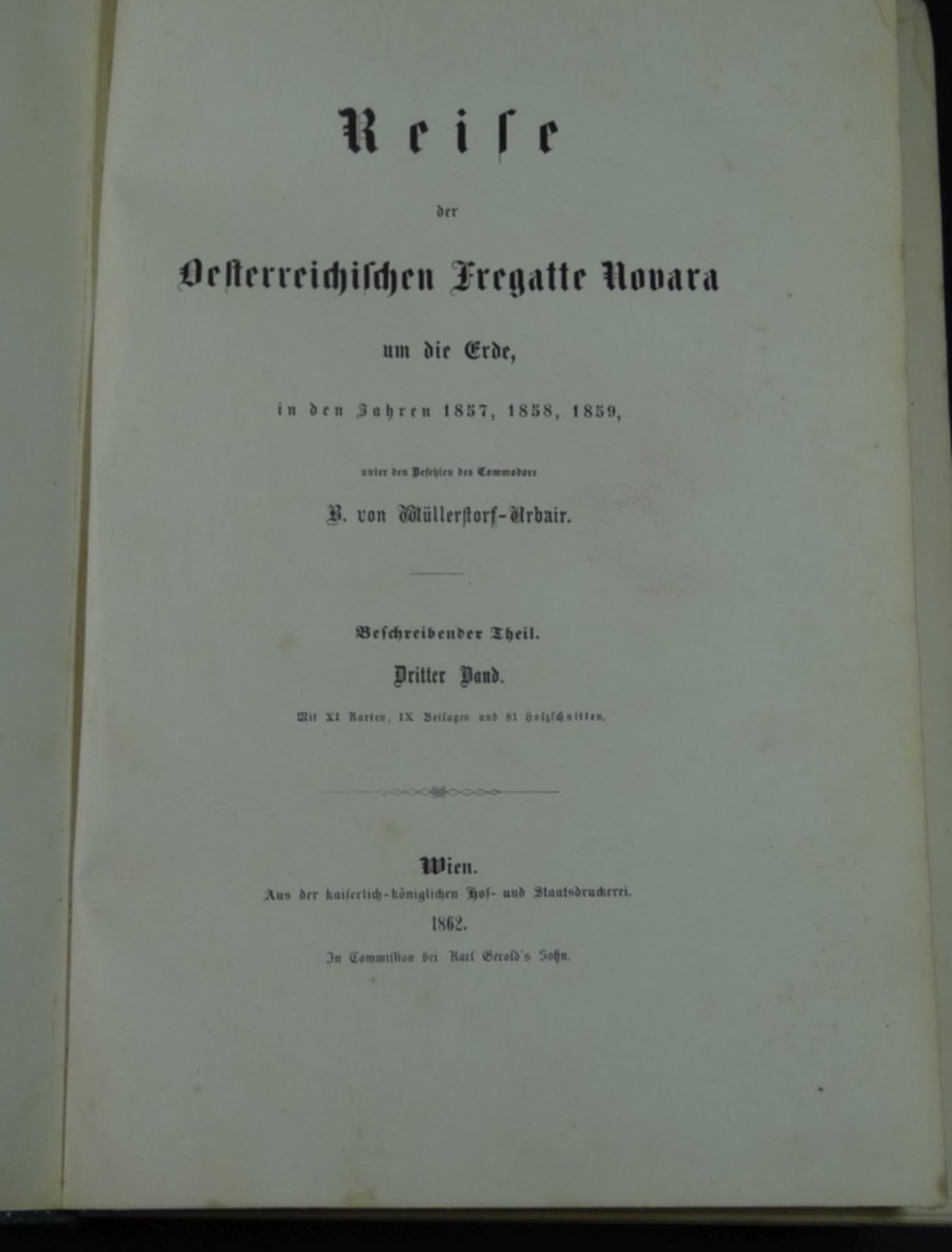 "Die Reise der österreichischen Fregatte Novara um die Erde"Wien 1862, illustriert, Alters-u. - Bild 2 aus 9