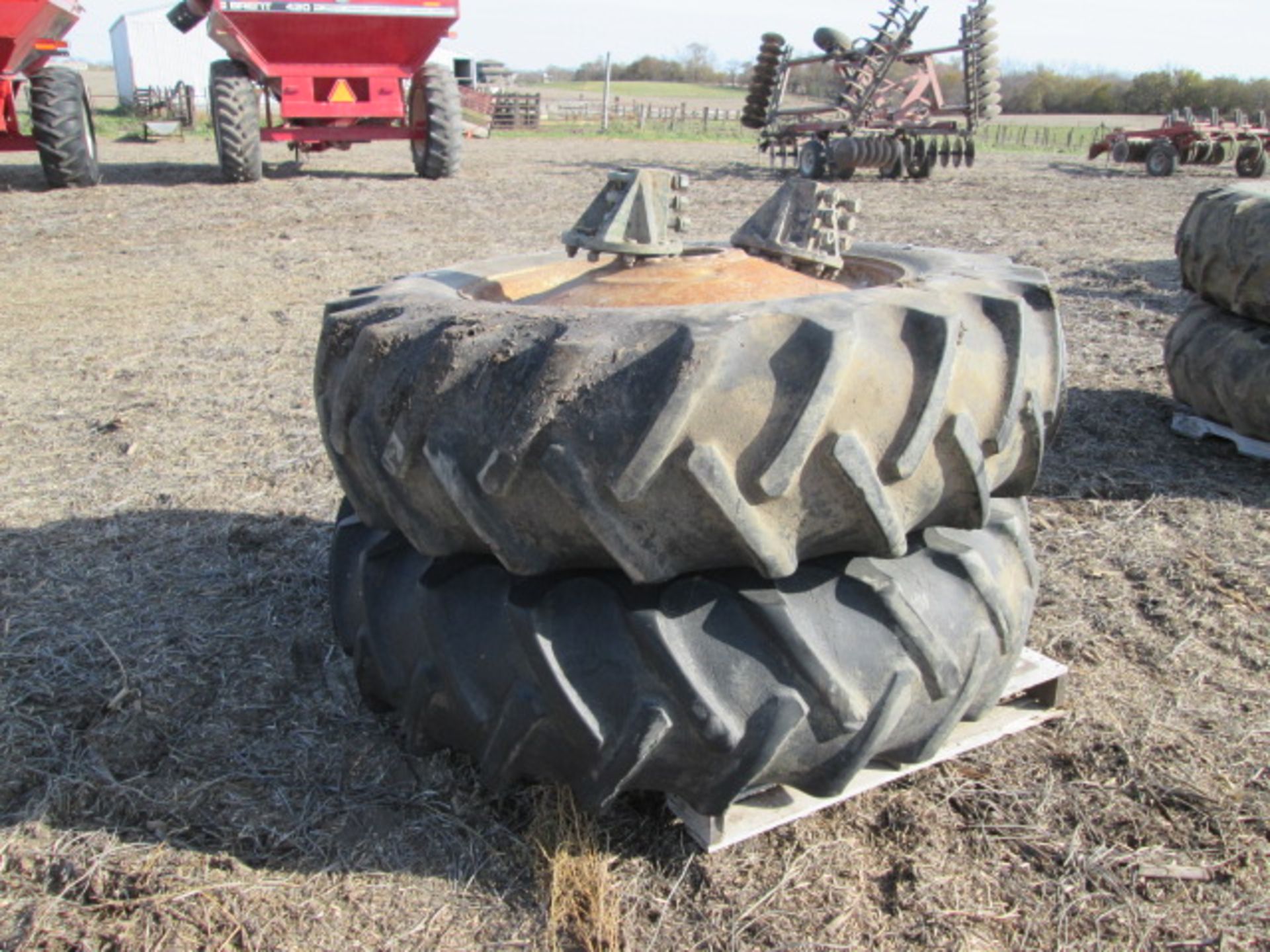 BF GOODRICH 18.4X38 DUALS W/9 BOLT HUBS