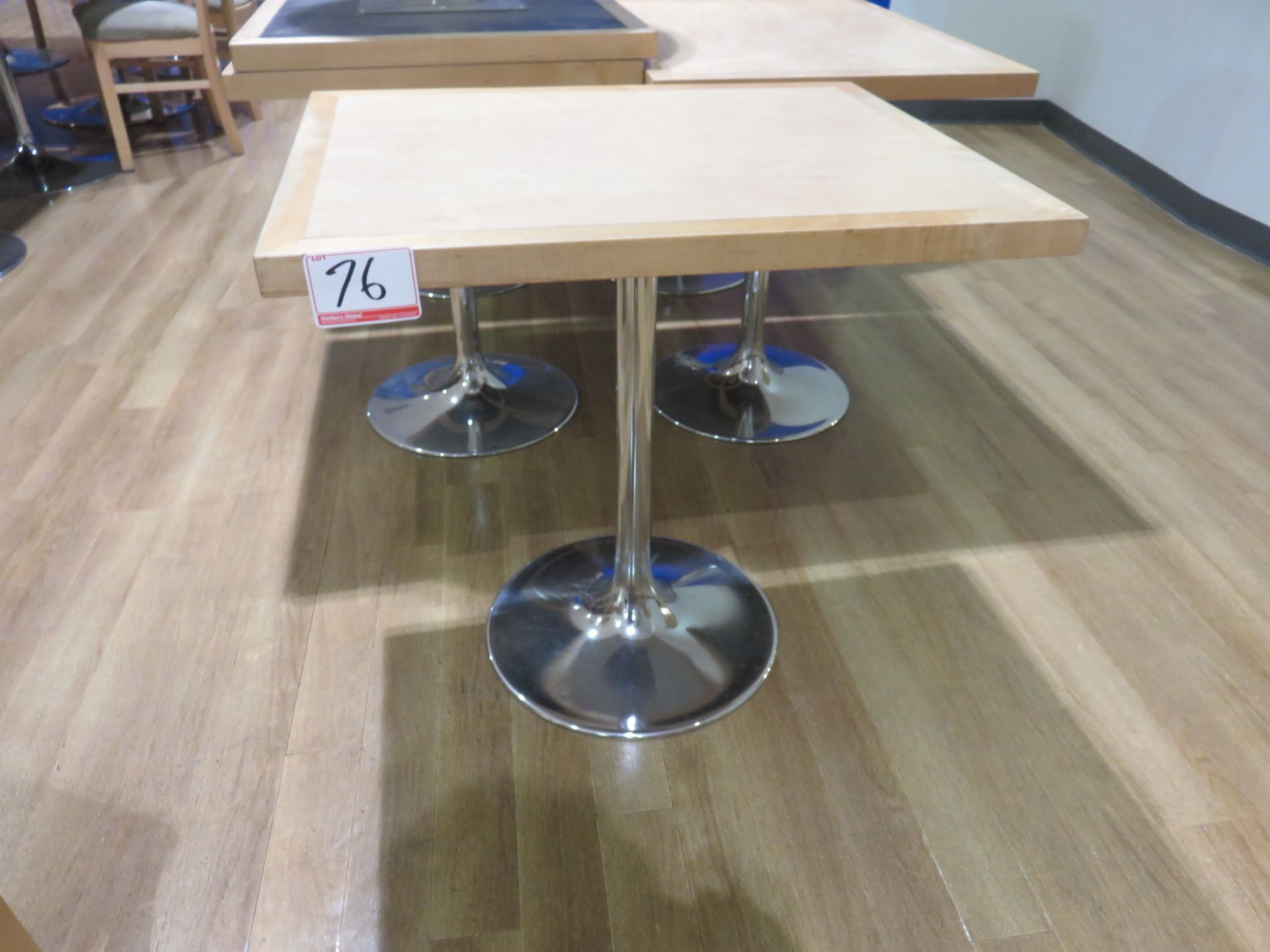 UNITS - MAPLE + CHROME PED 24 X 30 CAFETERIA TABLES