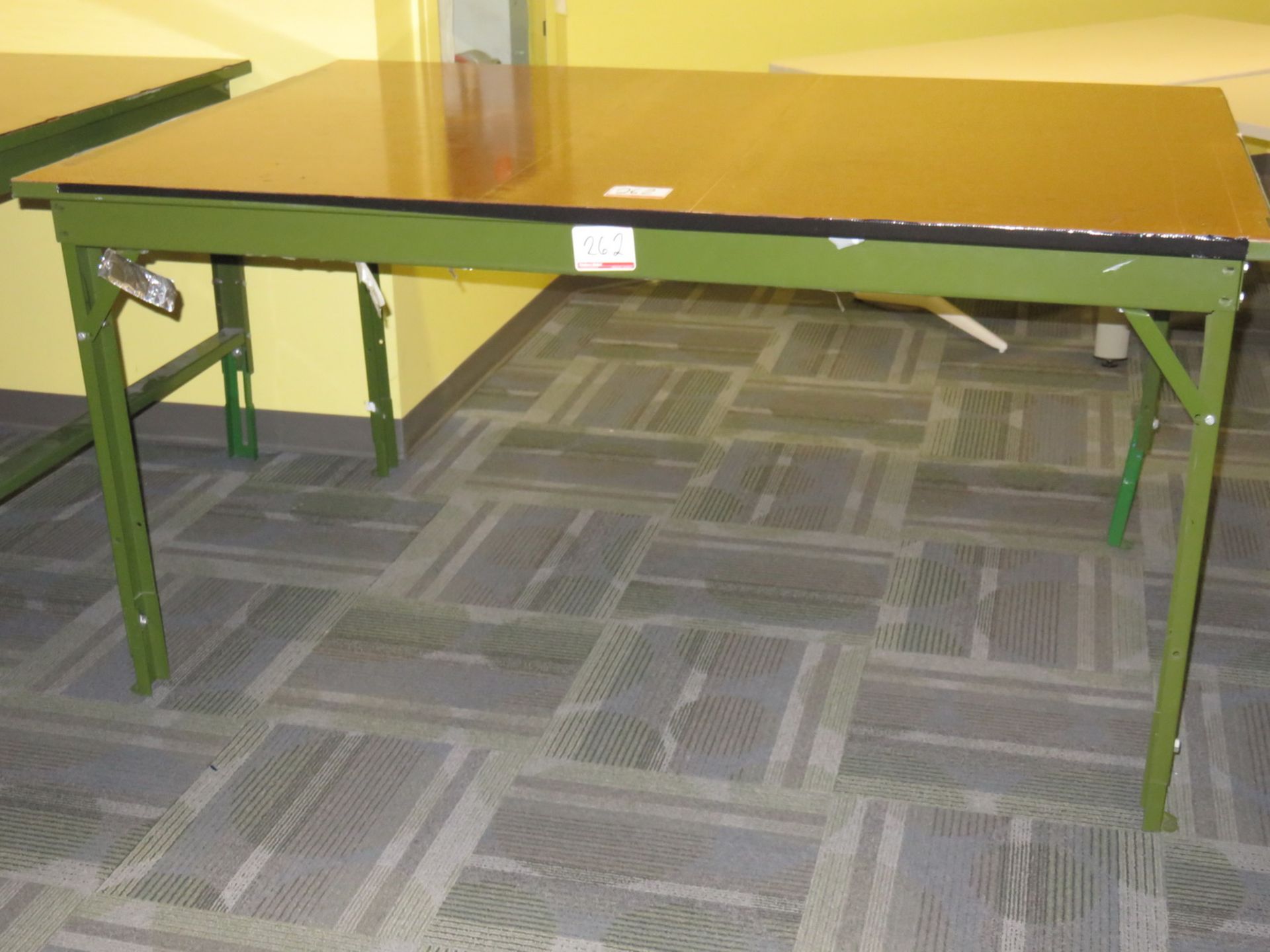 UNITS - GREEN STEEL & WOOD 4' X 6' CUTTING TABLE (FLOOR 5-J9) & (FLOOR 5-M7)