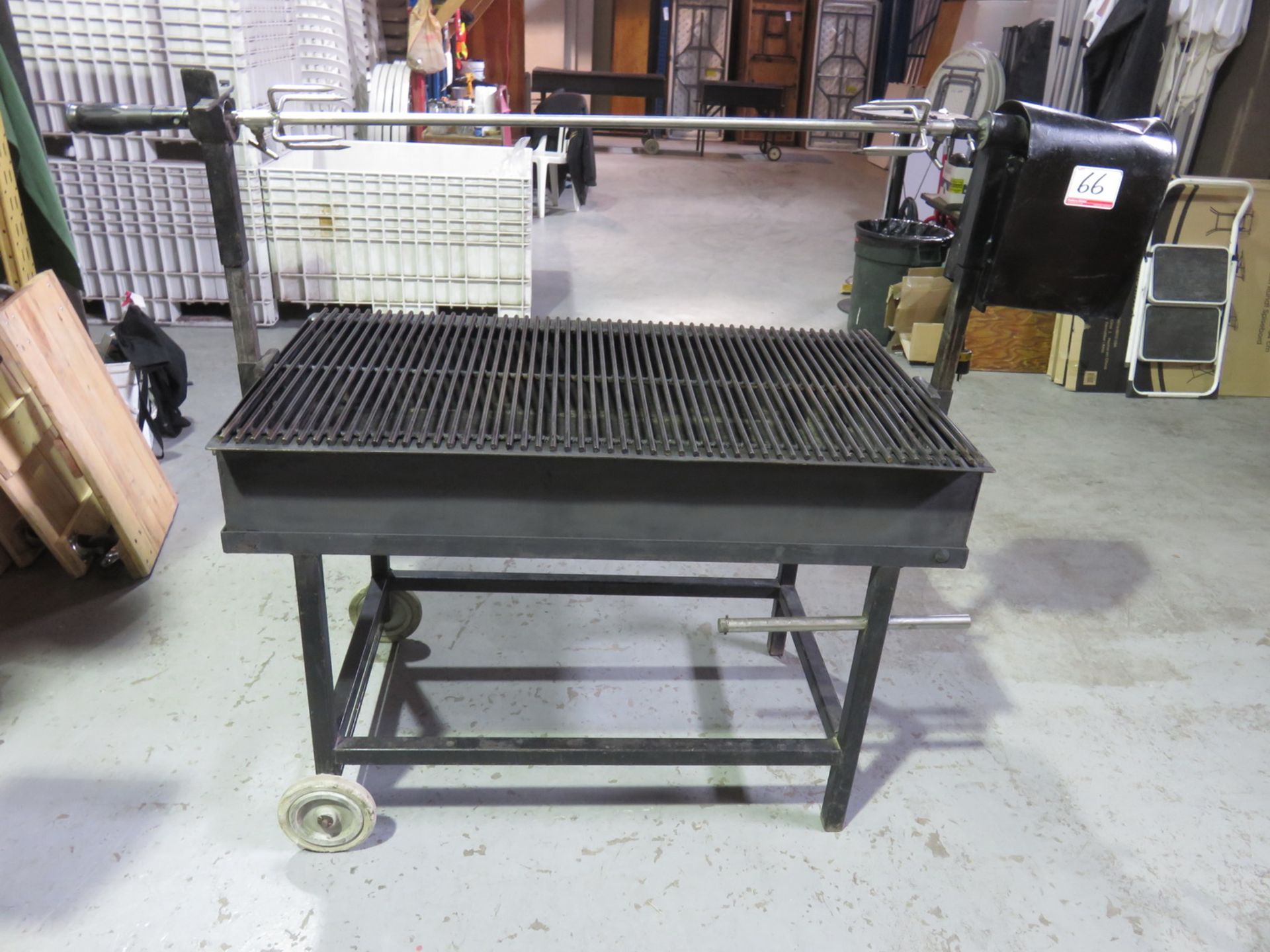 CUSTOM HD STEEL PORT SPIT 4' CHARCOAL BBQ