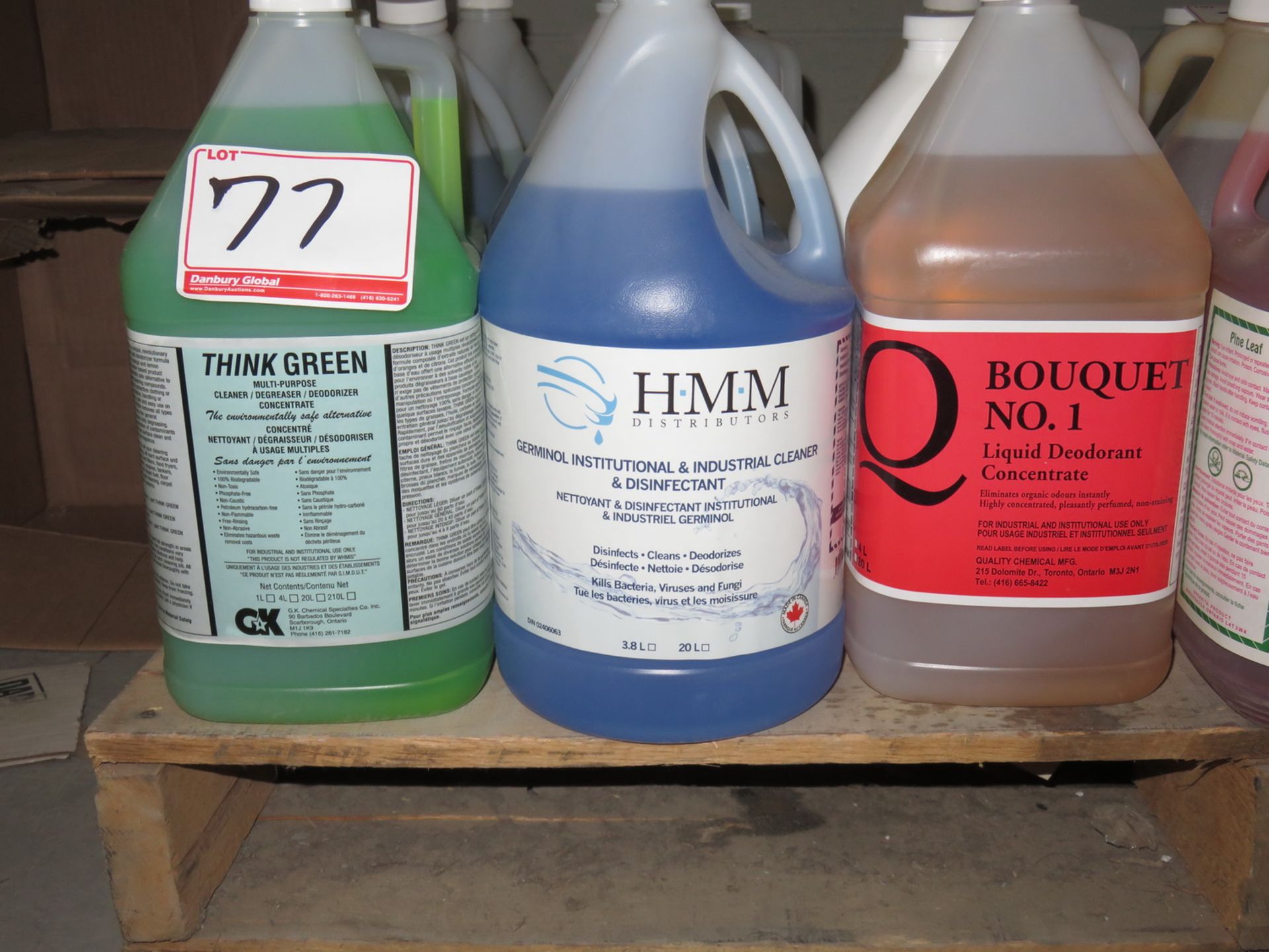 LOT - HMM PINE LEAF THINK GREEN ASSTD LIQUID DETERGENT, STEAM CLEANING LIQUID, DISINFECTANTS, ETC ( - Image 2 of 3