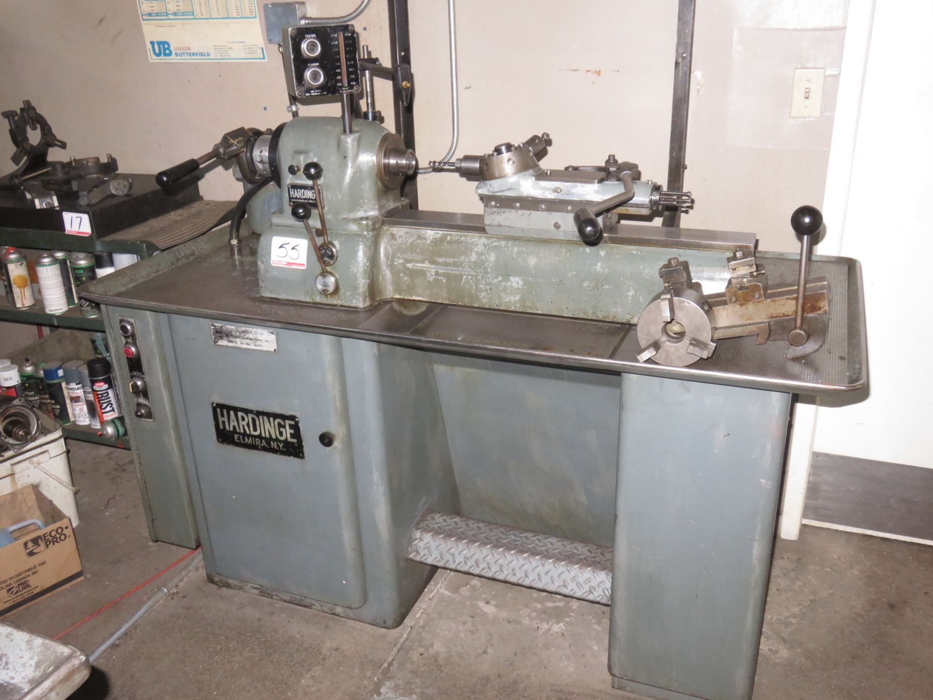 HARDINGE MODEL DSM-59 SECOND OPERATION LATE, W/ 9" SWING OVER BED, 16" MAX BETWEEN SPINDLE NOSE &