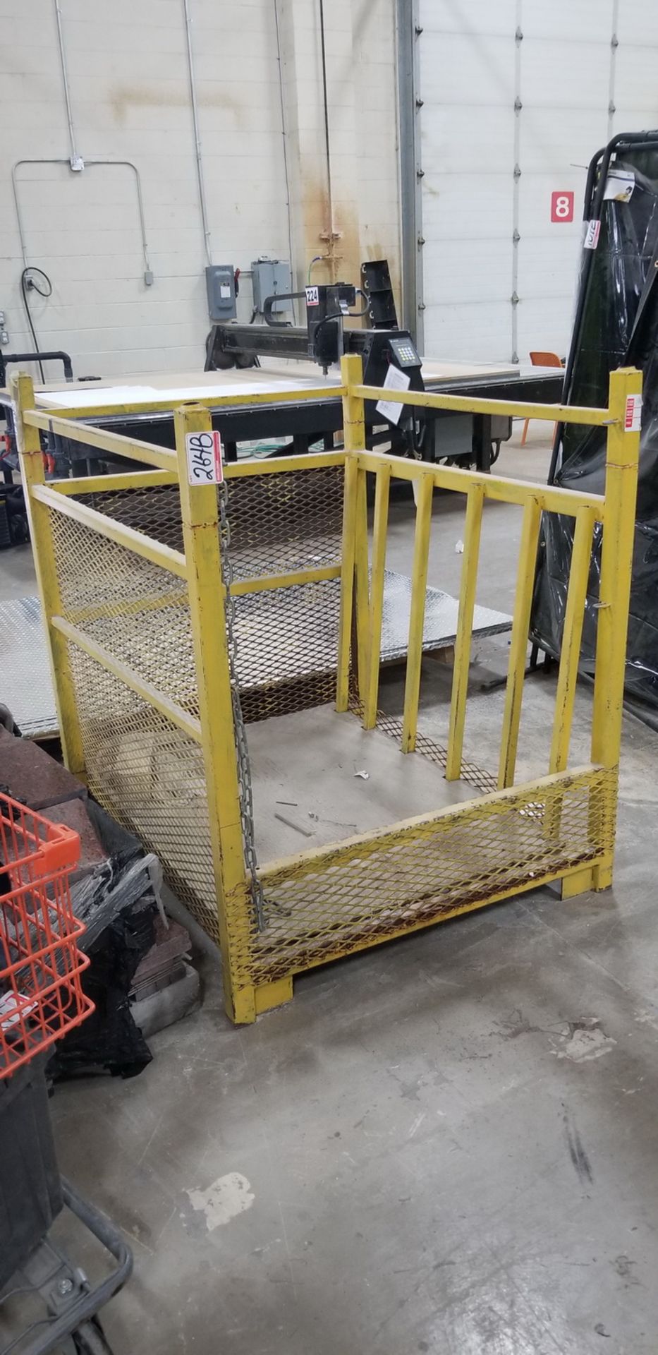 YELLOW STEEL 42" X 48" FORKLIFT MAINTENANCE CAGE