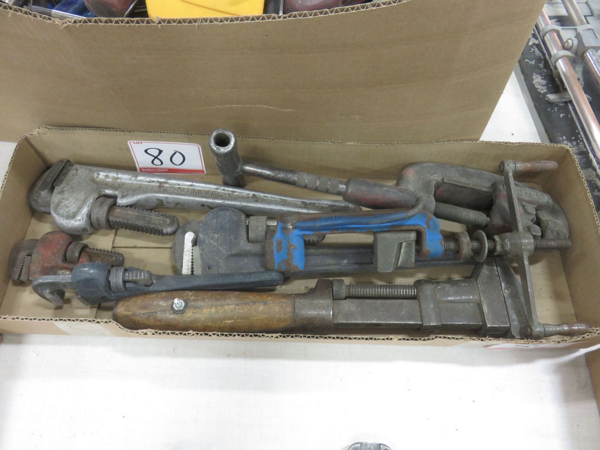 LOT - UNIVERSAL ASSTD PIPE WRENCHES, PIPE CUTTER, ETC