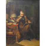 van de Laar, Jan Hendrik (1807 Rotterdam -1874 Ebd.): Kaufmann in seinem Studierzimmer sitzender