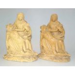 rheinische Pietá: 2 identische Abgüsse aus Plastilin nach einem Vorbild des 19. Jh. Höhe 32cm