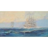 Royon, Louis (Ostende 1882 - Waulsort 1968): Große Marine mit dem Segler "Viking" dat. 1949 Öl auf