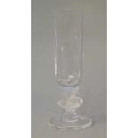 Rene Lalique, Wingen sur Moder (diamantgeritzte Signatur): Große Vase Farbloses Kristallglas, auf