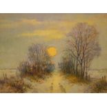 Funke, Bernd (1902 Essen-1988 Heide): "Winterstimmung" Öl auf Hartfaserplatte, sign. unten rechts,