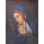 Betende Maria ca. um 1800 Öl auf Leinwand, ca. 80 x 50cm, Alterskraquellee, unrestaurierter Zustand,