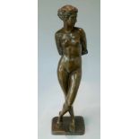 Seger, Ernst (1868 Neurode - 1939 Berlin): "Großer Mädchenakt stehend" Bronze mit leicht