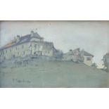 Skarbina, Franz (1849 in Berlin; 1910 in Berlin. Deutscher Impressionist): "Schloss Gruttenstein" Öl