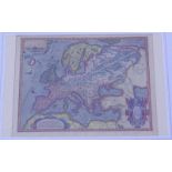 Ortelius, Abraham (1527-1598 Antwerpen): Altkolorierte Landkarte des europäischen Kontinents