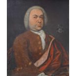 Porträt eines Adeligen ca. um 1750 Öl auf Leinwand, ohne erkennbare Signatur, im Hintergund