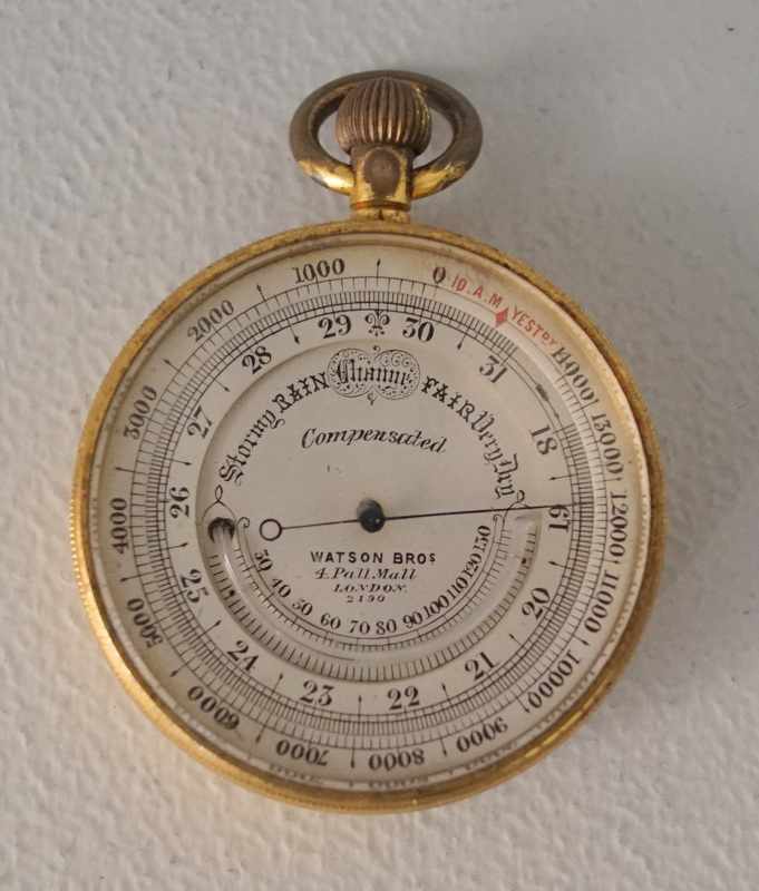 Watson Bros., 4. Pall Mall London: Taschenbarometer/Thermometer Kleines Taschenbarometer / - Image 2 of 2
