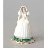 Rosenthal, Selb Bavaria: Kleine Figurine Weißporzellan, farbig staffiert und goldbemalt, Höhe 6,5