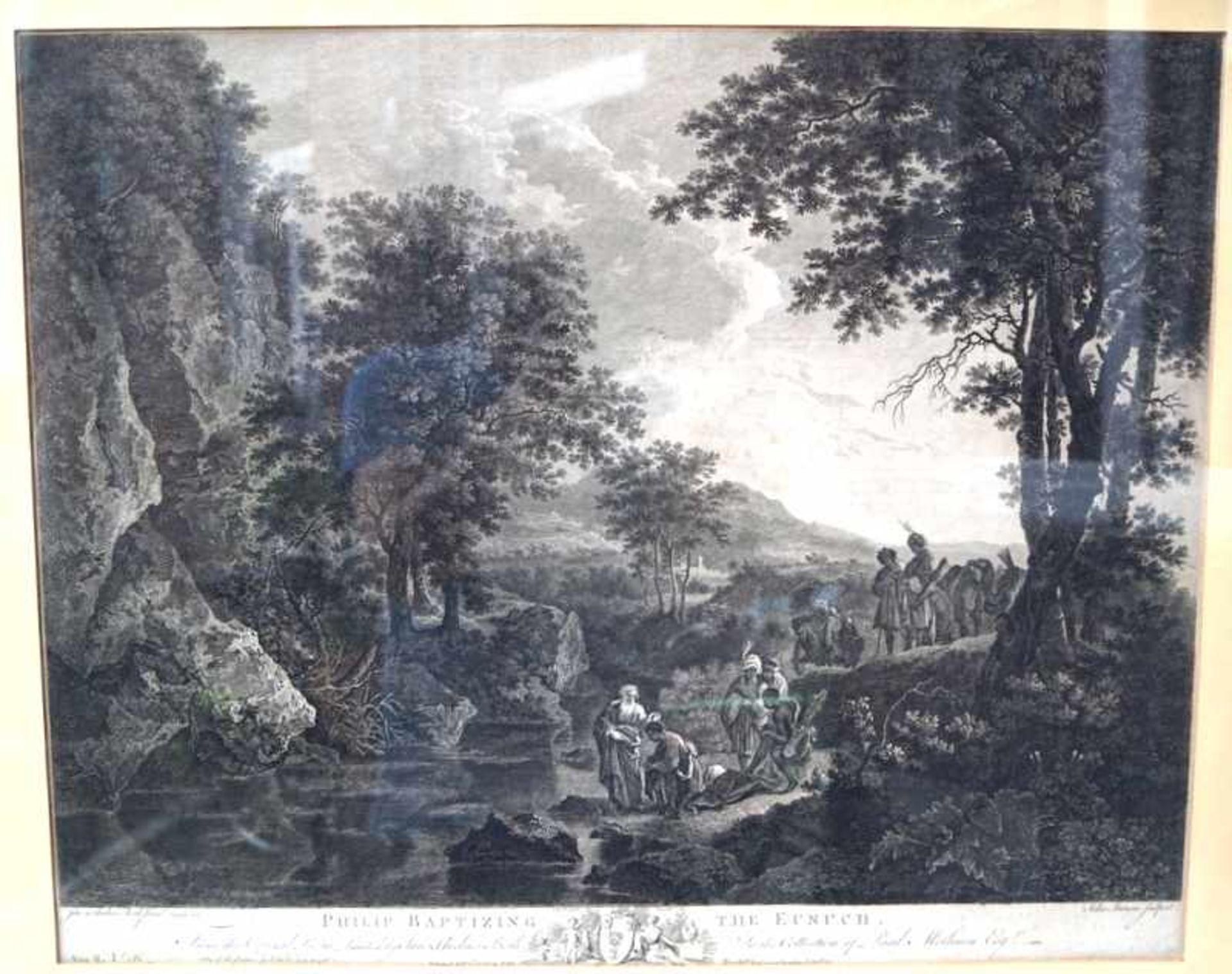 Browne, John (1742 - 1801): " Philip Baptizing The Eunuch" großformatiger Kupferstich auf Bütten, - Bild 2 aus 4