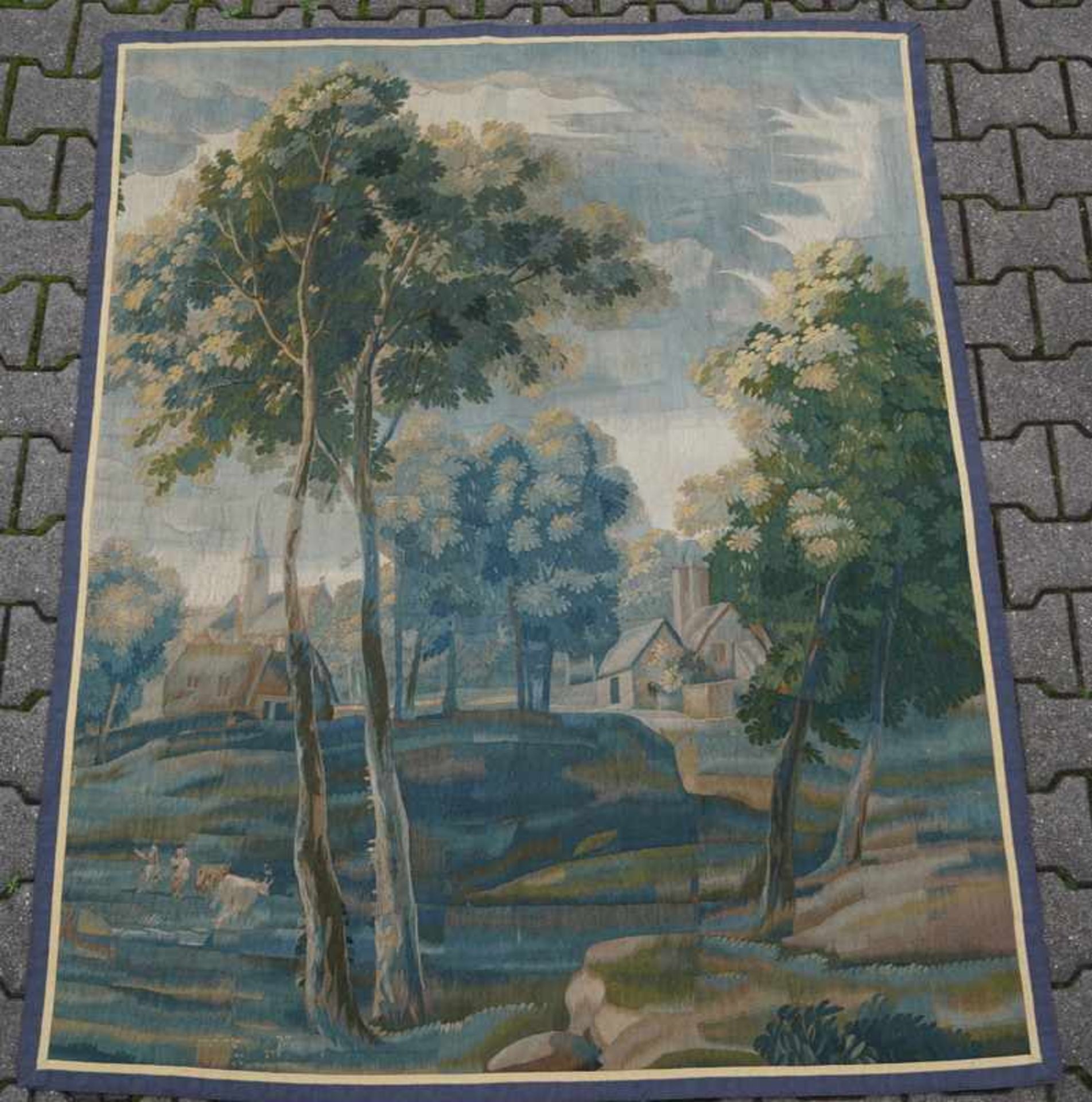 Sehr feiner Gobelintapisserie, Aubousson, Frankreich um 1750 Wolle mit Naturfarben, restauriert, die