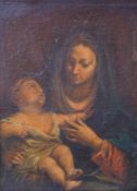 Madonna mit Kind und Engeln Sitzende Muttergottes und Engel, mit Christus auf dem Schoß, im