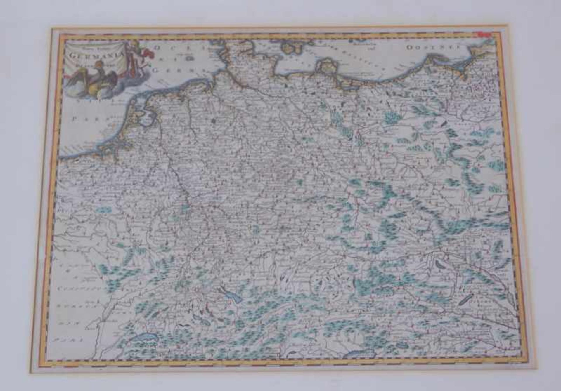 Blaeu, Joan (1596 Alkmaar - 1673 Amsterdam): altkolorierte Kupferstichkarte von Umbrien Kartusche - Image 2 of 2