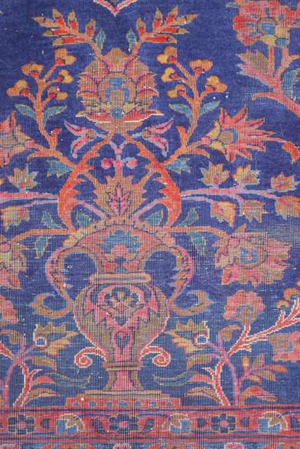 Sehr feiner antiker Keschan, um 1920 Naturfarben, partiell dünnflorig, Doppelschuss - Wolle auf - Image 5 of 5