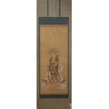 Rollbild mit Guanyin Darstellung Japan Mejii 19. Jh. Tusche und Goldhöhung Papier, 84x34cm, auf