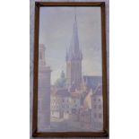 Kleesattel, Josef (1852 Köln - 1926 Düsseldorf): Ansicht von St. Lambertus in d. Düsseldorfer