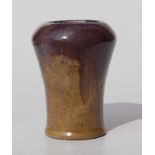 Karlsruher Majolika: Vase Modellnr. 565, 60er Jahre Keramik mit brauner, beiger und bläulicher
