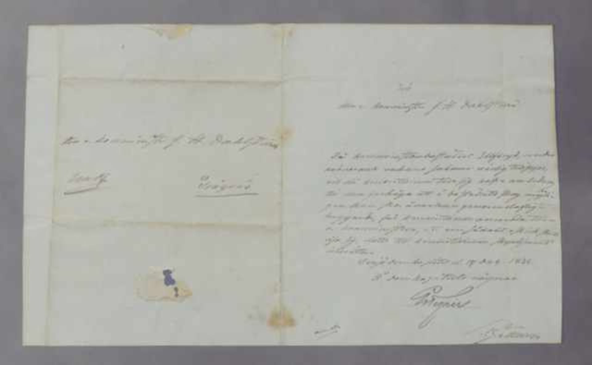 Tegner, Esaias (1782 Kyrkerud-1846 Östrabo): Brief an den Diakon J.Dahlström 1834 Brief