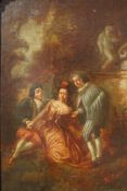 Montjoye, Jules Joseph (Tätig 1780-1800 Frankreich): Galante Parkszene mit Bajazzo - Frankreich um