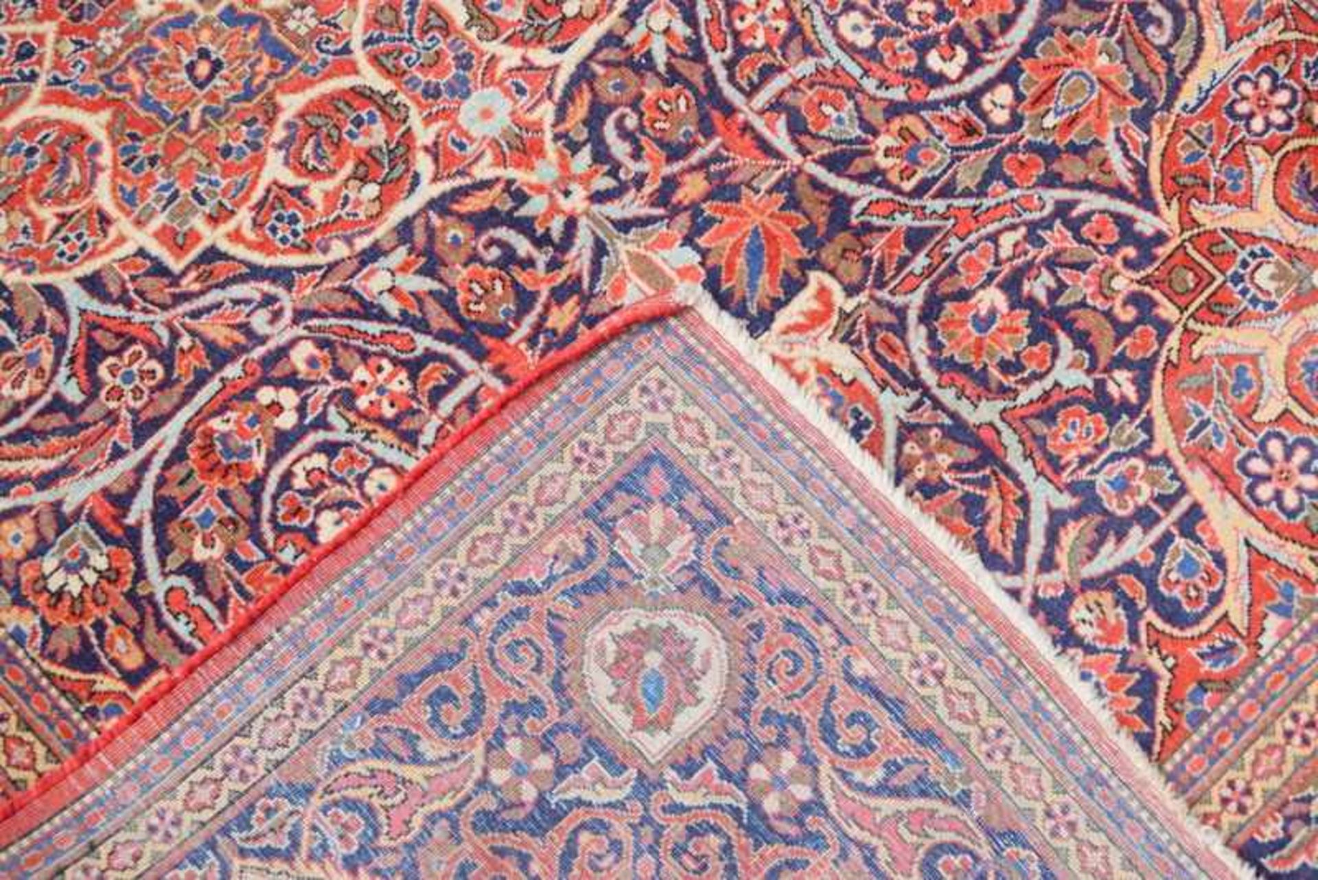Persischer Keschan Wolle auf Baumwolle, 300.000 - 360.000 Knoten per qm, 129cm x 194cm. - Image 3 of 3
